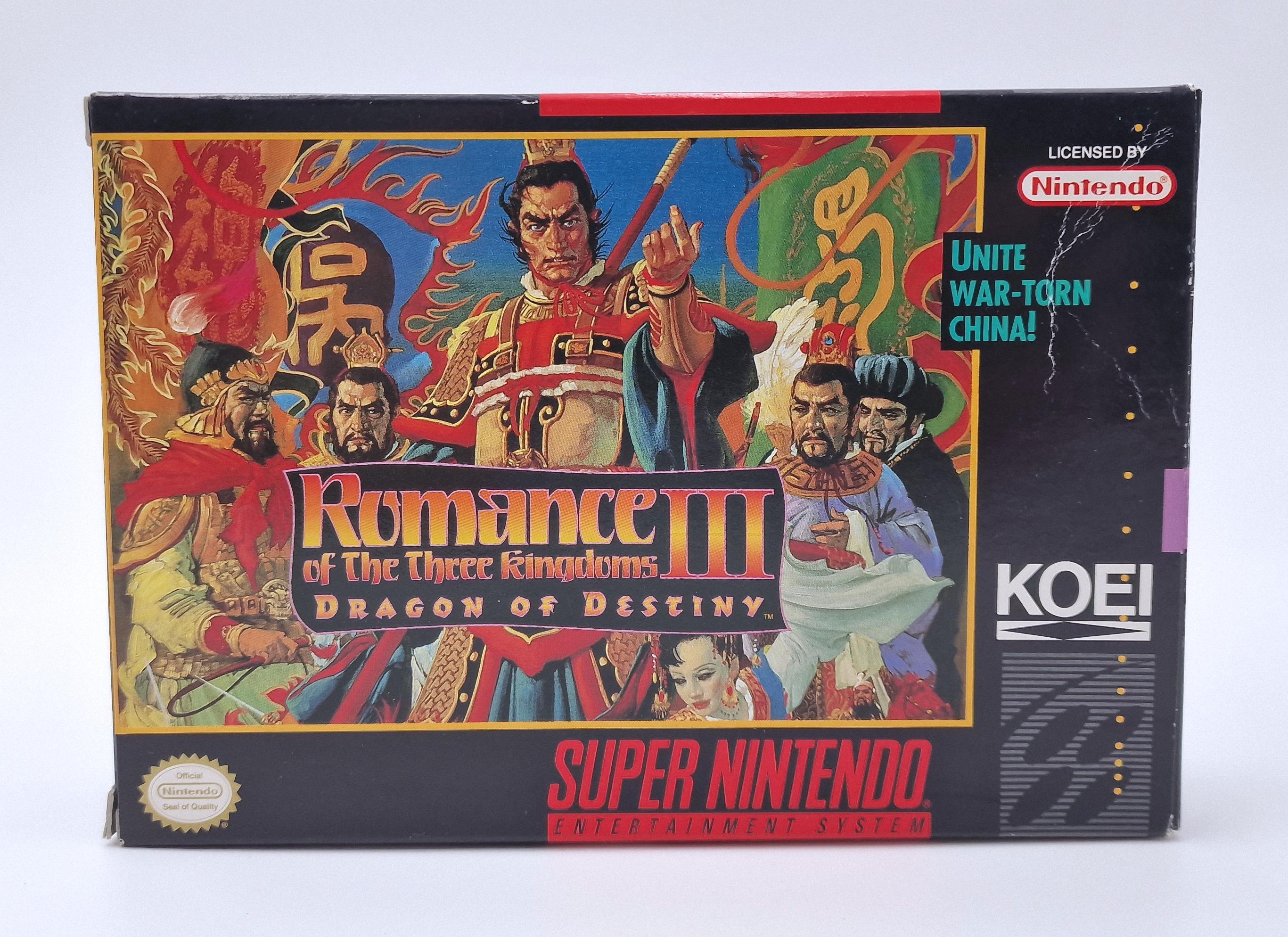 Romance of the Three Kingdoms III: Dragon of Destiny — Nintendo SNES US