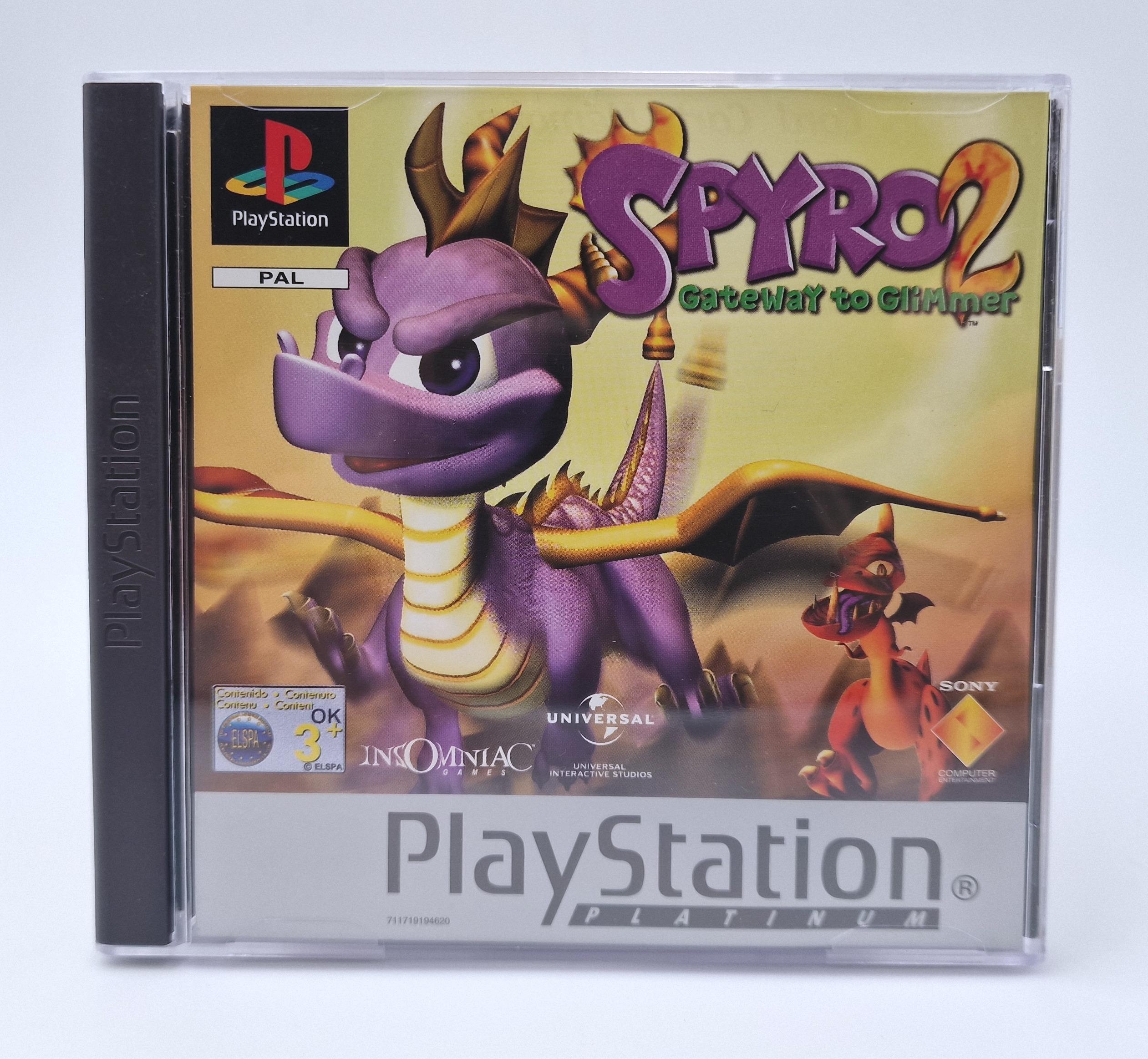 Spyro 2 Gateway to Glimmer Platinum — Sony PS1 PAL