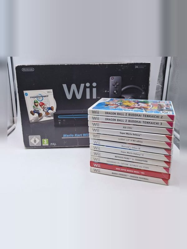 Bundle Console Nintendo Wii Black avec 10 jeux — Console / Accessoire PAL