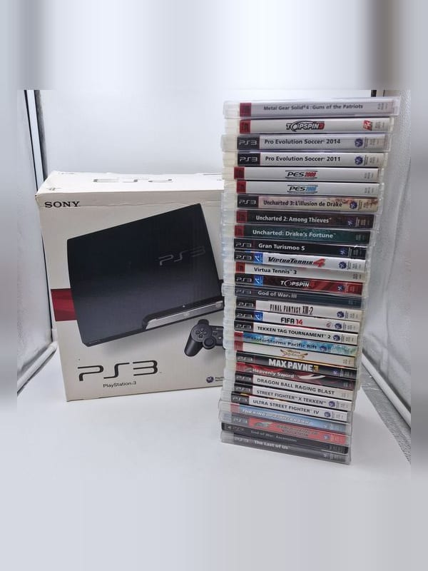 Bundle Console Sony Playstation 3 PS3 Slim avec 26 jeux — Console / Accessoire PAL